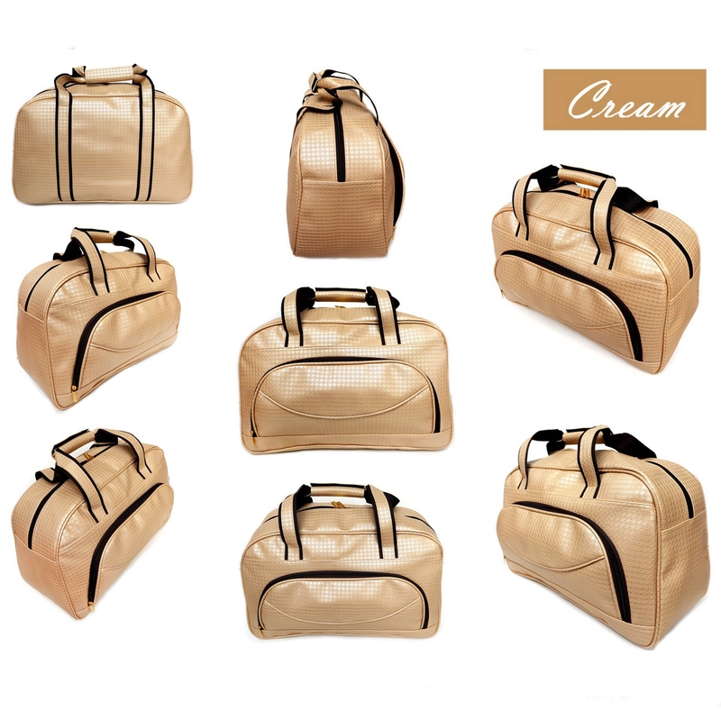 Product image Lanc Fashion - Tas Pesawat Travel Murah Kulit Smile Circle New Big WARNA BEIGE
