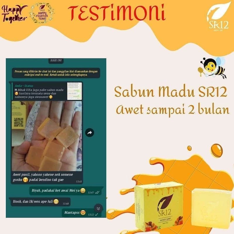 Product image SR12 Honey Soap Merawat Kulit Kering Dan Sensitif 60 gr Honey Soap