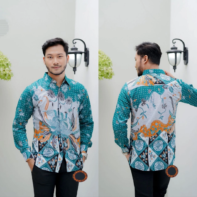 Product image Ks muslim fashion - Kemeja Batik pria dewasa slimfit motif azmi M Kemeja azmi