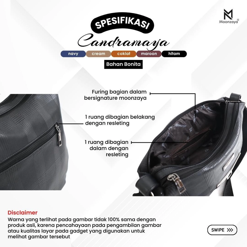 Product image Fashopid - Moonzaya Tas Selempang Wanita Candramaya All Hitam