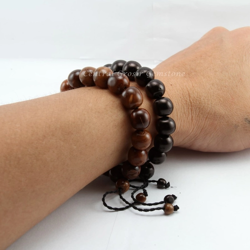 Product image CENTRAL GROSIR GEMSTONE - Gelang Tasbih Kaukah Model Bulat All Size Hitam