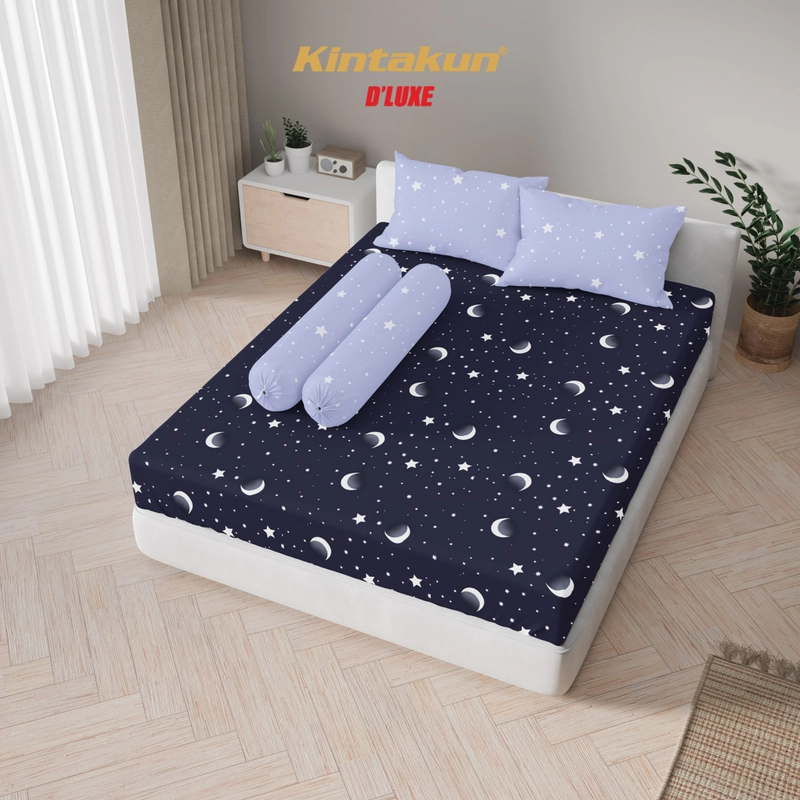Product image Kintakun - Sprei Set Fitted 160 x 200 Queen New DLUXE Aesthetic Minimalis Microtex Tinggi 25cm B2 160 x 200 Sandi