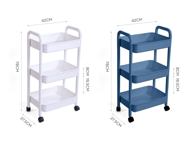 Product image UTAMAMEGA - Rak Penyimpanan Troli 3 Susun Dilengkapi Roda Warna Putih
