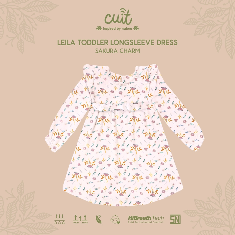 Product image Kintakun Baby - [RAYA SERIES] KINTAKUN BABY X CUIT Leila Dress Anak Perempuan Tangan Panjang Motif Bunga 3XL (4-5 Tahun) Sakura Charm