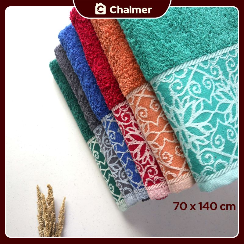 Product image Chalmer - Handuk Mandi Chalmer 70 x 140 cm Motif Vardo Handuk Mandi Dewasa Premium 70x140 cm Ruby