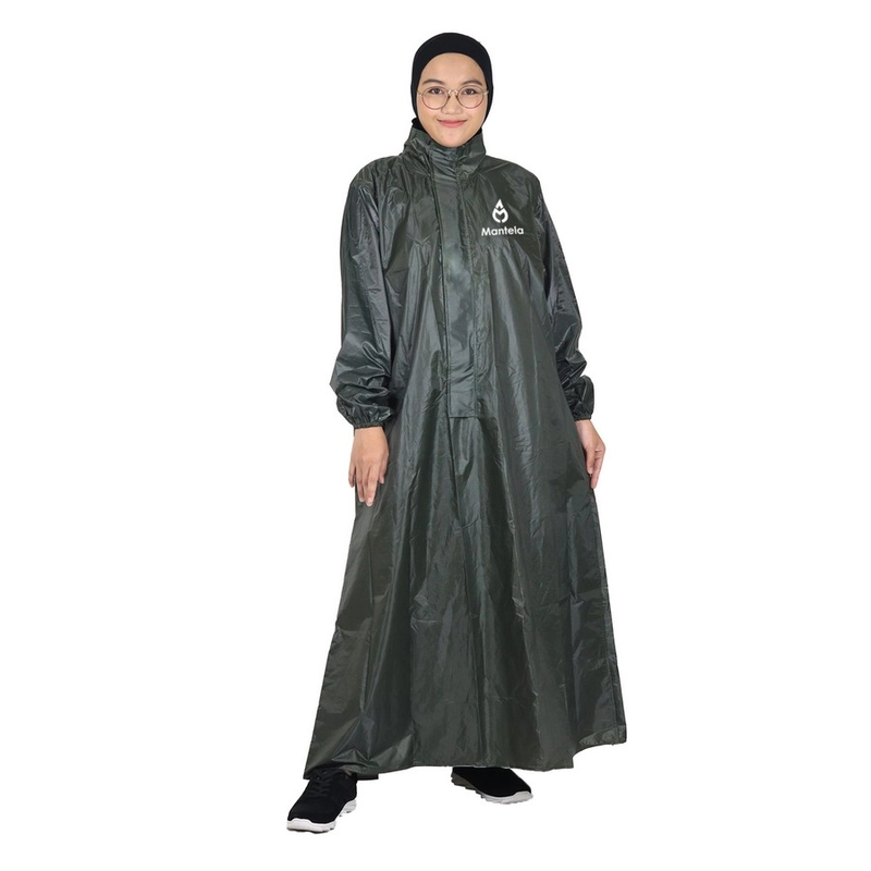 Product image Mantela - Jas Hujan Perempuan Muslimah - Mantela Syari Army All Size Army