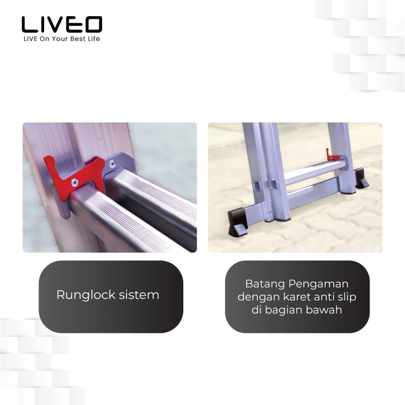 Product image Liveo - TANGGA EXTENSION LADDER LIVEO LV-2113 20000 SILVER