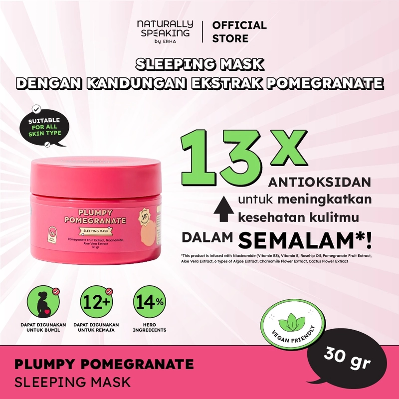 Product image Naturally Speaking By Erha - Plumpy Pomegranate Sleeping Mask 30gr Sleeping Mask