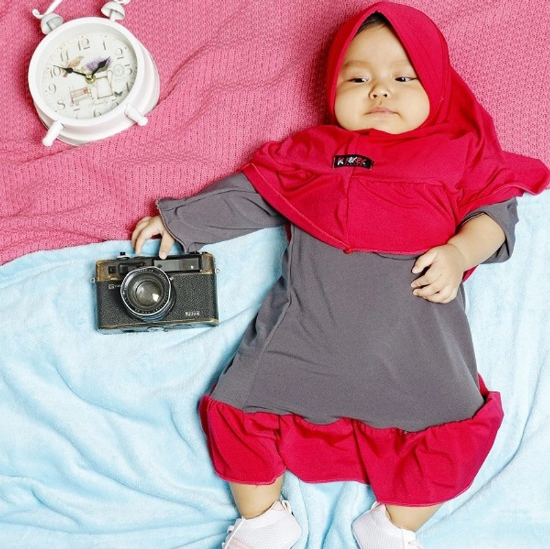 Product image Kakakeyza official - Gamis anak bayi remple kombinasi NB GJ RK 01
