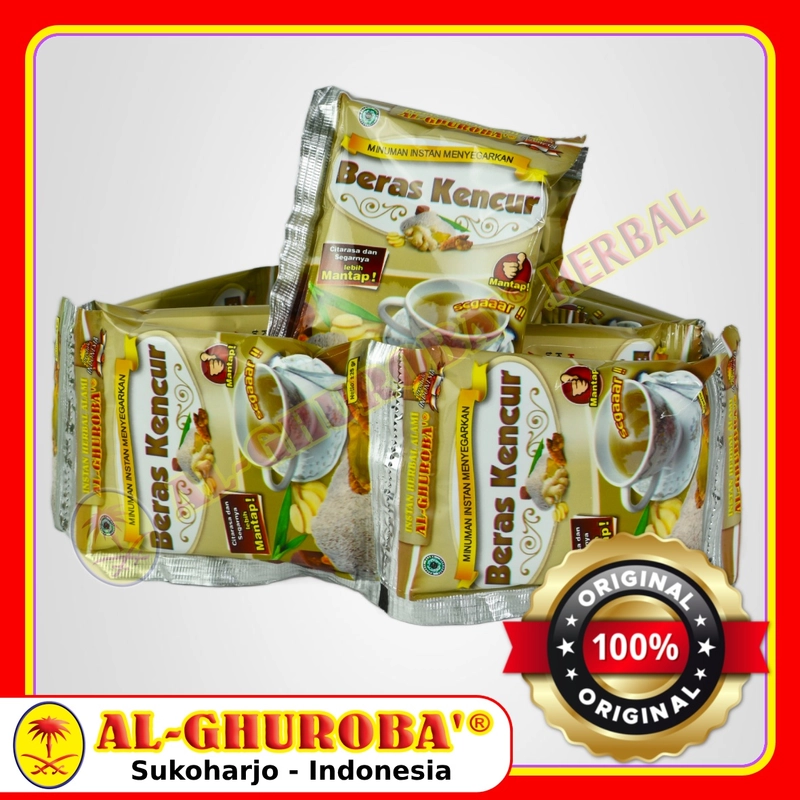 Product image Al-Ghuroba Herbal - Beras Kencur Instan Jamu Herbal Batuk Pilek I Sakit Perut AntioksidanI Renteng 10 Sachet Al-Ghuroba Sachet Original