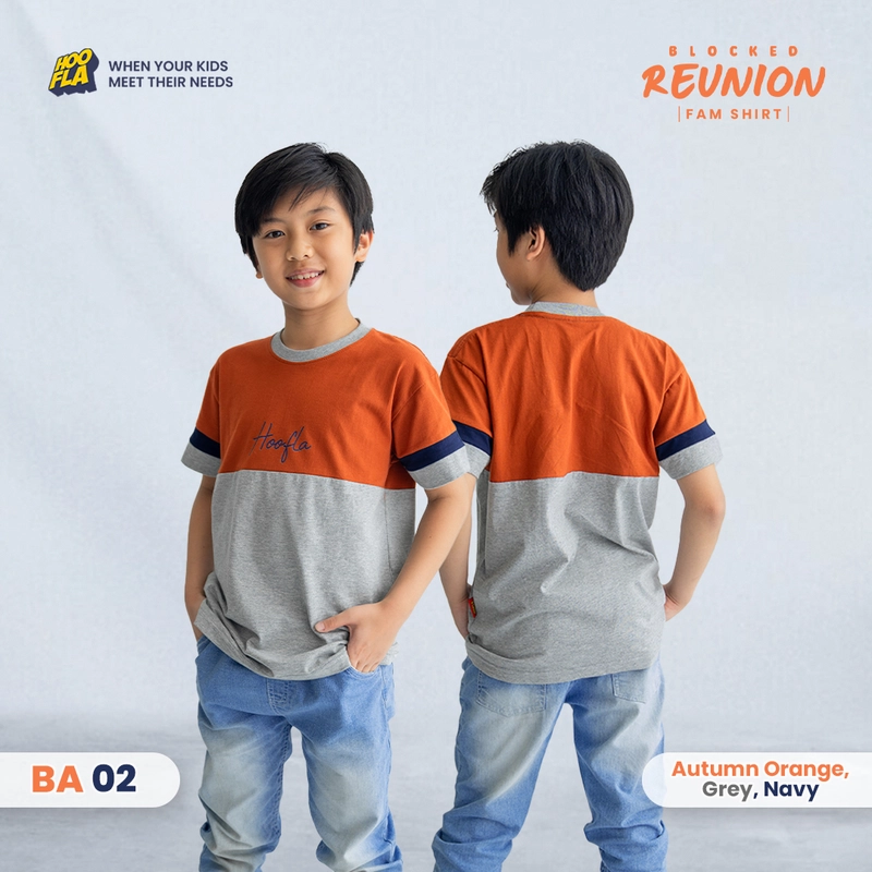 Product image Hoofla - Blocked Reunion Fam Shirt Auntumn Orange S ANAK PENDEK