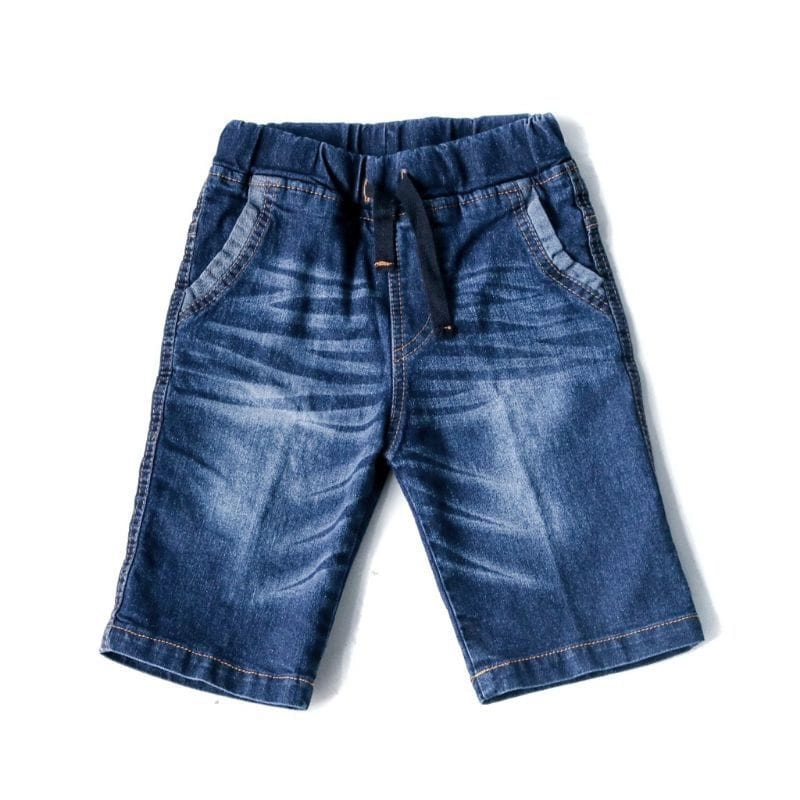 Product image MALLVOSE - Celana Anak Jeans Pendek Cowok Cewek M BIRU TUA