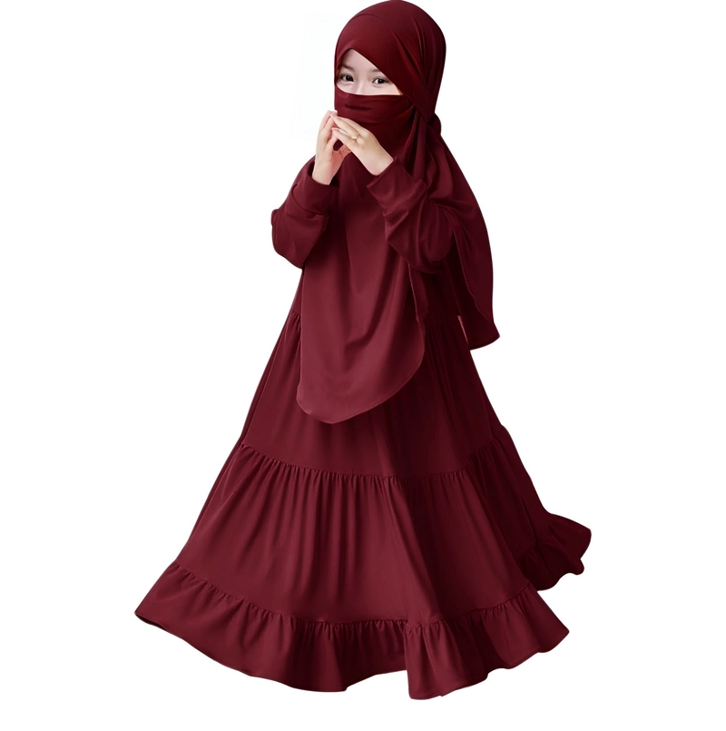 Product image astro - gamis syari anak long hijab saflma realpict 6-8TAHUN MARON