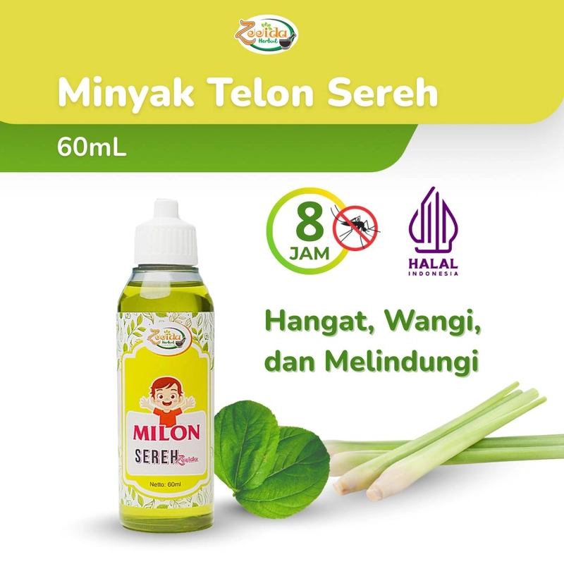 Product image Zeeida Herbal - Minyak Telon Sereh Menghangatkan Melindungi Dari Gigitan Serangga 30Ml Milon Sereh