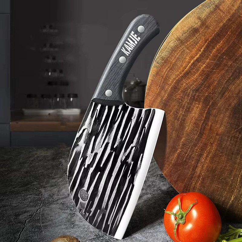 Product image KAMJE Pisau Dapur Daging Super Tajam Baja Anti Karat Stainless KMJ049 25 X 9.5 CM HITAM
