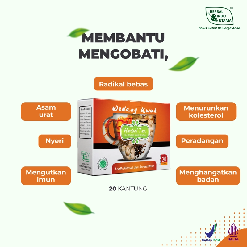 Product image Herbal Indo Utama - Teh Celup Wedang Uwuh Herbal Indo Utama isi 20 Kantung Teh dengan Rempah Asli 1 Box 20 Sachet Teh Herbal