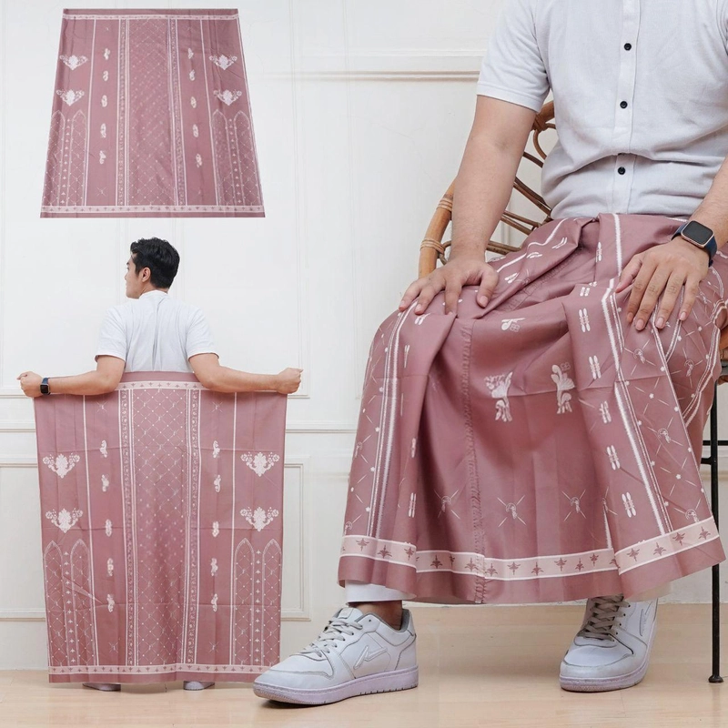 Product image Kois Batik - Sarung Viral Pria Dewasa Kekinian Free peci rajut Motif cendana Sarung Dewasa Mocca