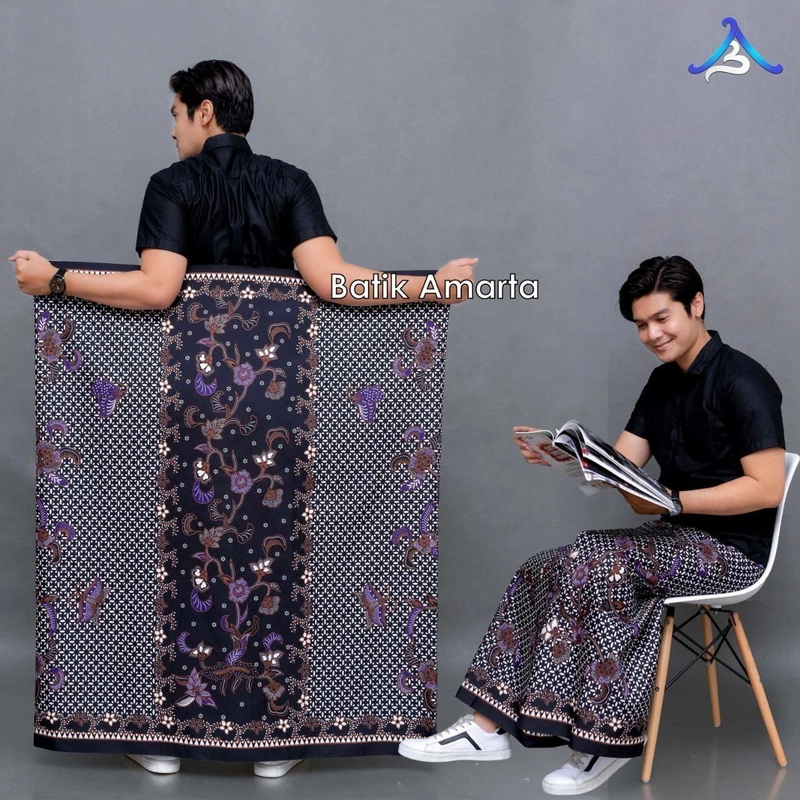 Product image Batik Alfin - Sarung batik pria dewasa motif BANDI bagus banget sarung batik Sarung dewasa Sarung hitam