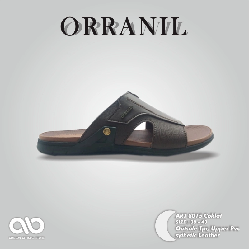 Product image Odillon - Orranil - 8015 / Sandal Slip On Pria Casual 43 BROWN