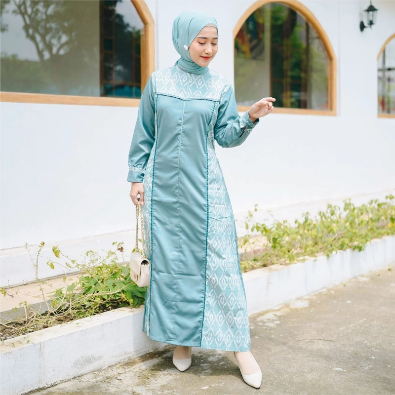Product image COLLECTION SARJANA - GAMIS MOTIF BATIK - COUPLE GAMIS ALMAS - ORIGINAL - BATIK KATUN PRIMA SANFORIS KEMEJA M ALMAS