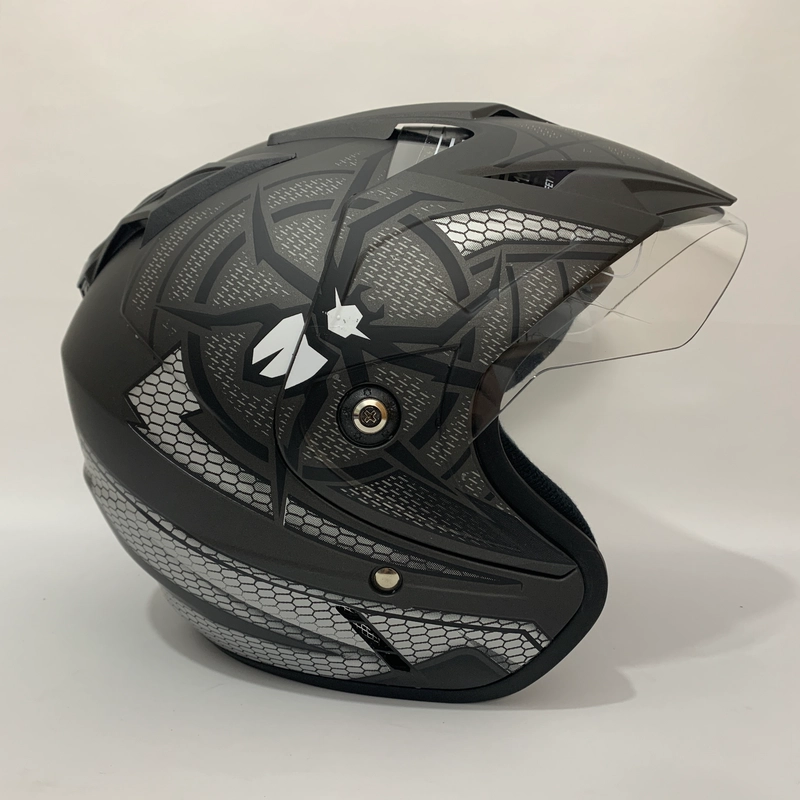 Product image Helm GL Spider Abu Abu Doff - Single Visor (Kaca Clear) Helm SNI Helem Dewasa L GL Spider Abu Doff