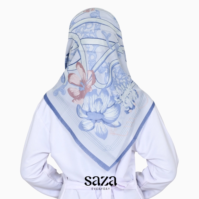 Product image SAZA Everyday - Noura Series Sky Bloom / Voal Square / Hijab Motif Voal Segiempat / Hijab Motif 115x115 Sky Bloom