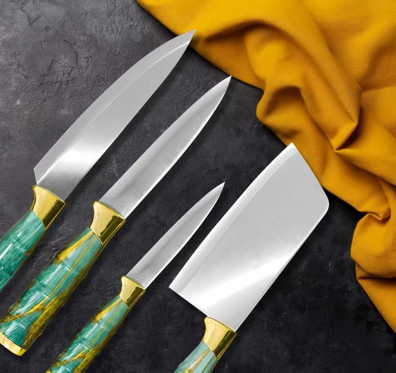 Product image Kitchen Knife Set Bambu 6 Pcs Pisau Dapur Set Isi 6 Pcs Stainless Steal Corak Bambu Pisau Set Bentuk Bambu