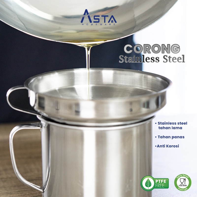 Product image Asta Homeware Official - Asta Corong Stainless Gagang Tuang Minyak Kuah Serbaguna Tebal Food Grade Size 15 cm