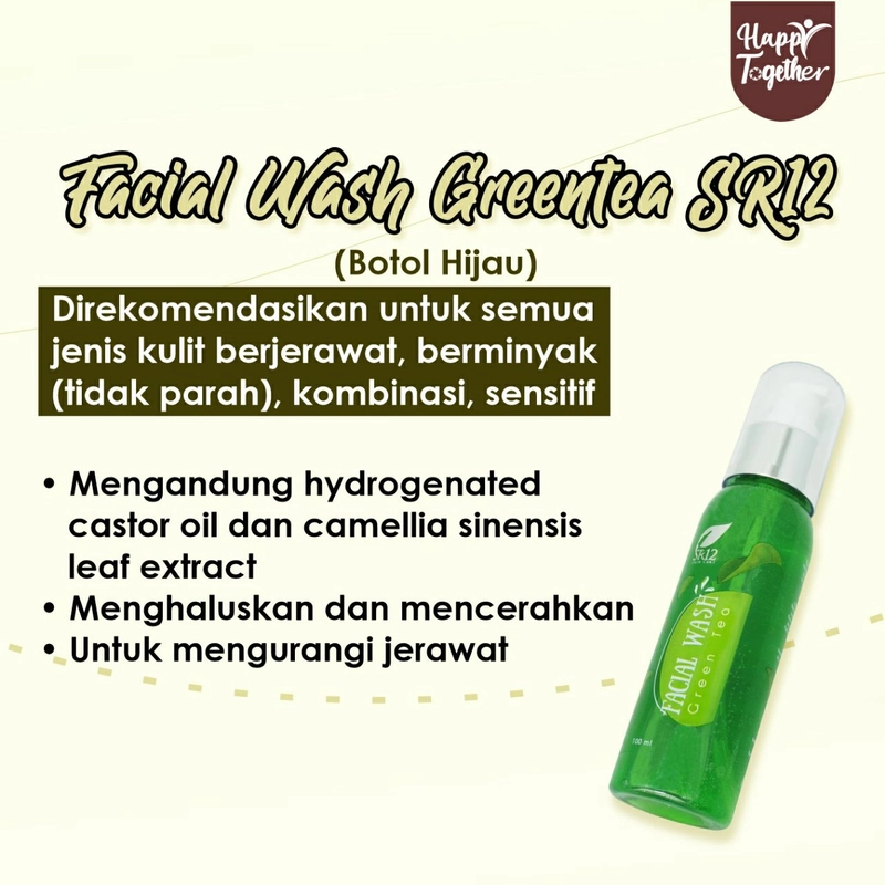Product image Facial Wash Greentea New Kulit Berjerawat Merawat Kulit Berjerawat Kulit Berminyak / 100 ml Fw Greentea Hijau