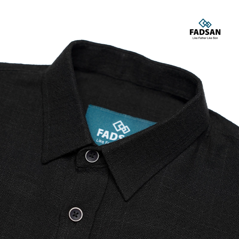 Product image FADSAN - Kemeja Katun Lengan Pendek Ayah Anak Warna Black - Ryu Series SIZE ANAK XS RYU BLACK