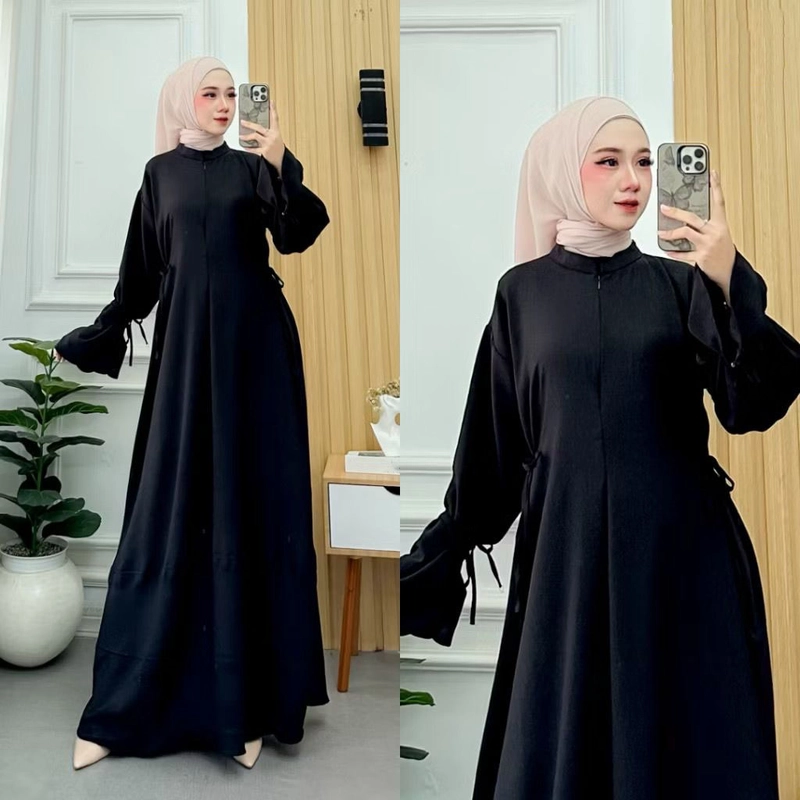 Product image MEQA DAILY - MEQA DAILY - Yasmin Gamis Dress Wanita Bahan Hyget Super 1087 Hitam