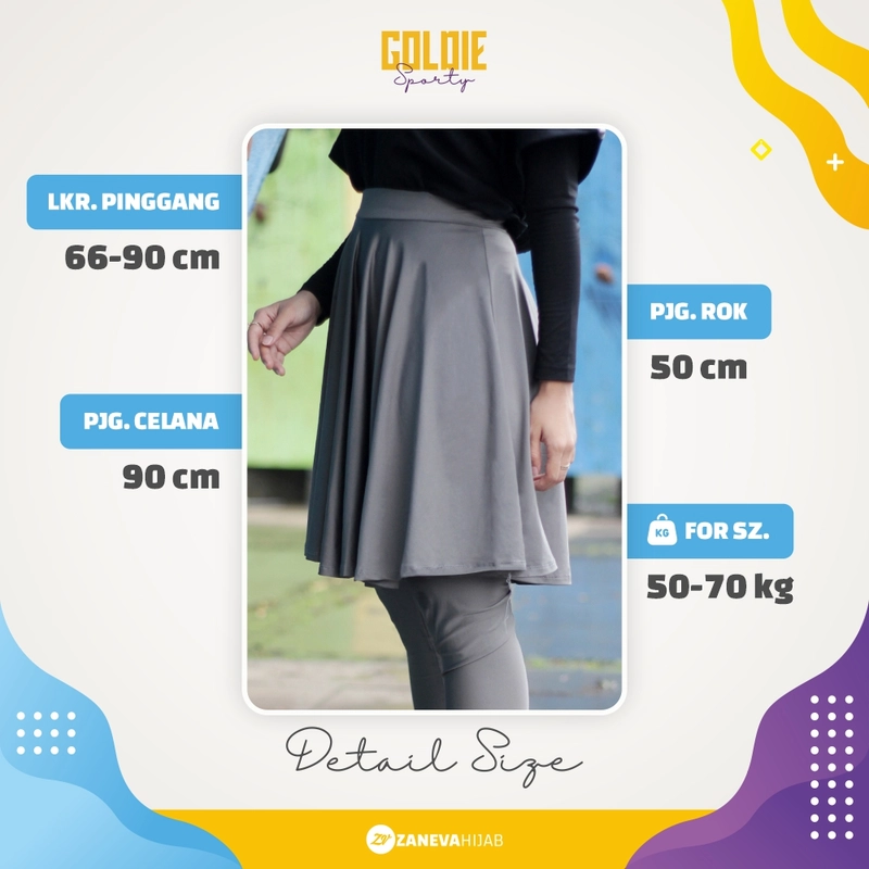 Product image Zaneva Hijab - Zaneva - Goldie Legging rok Sporty Jersey by Zaneva Standar Hitam