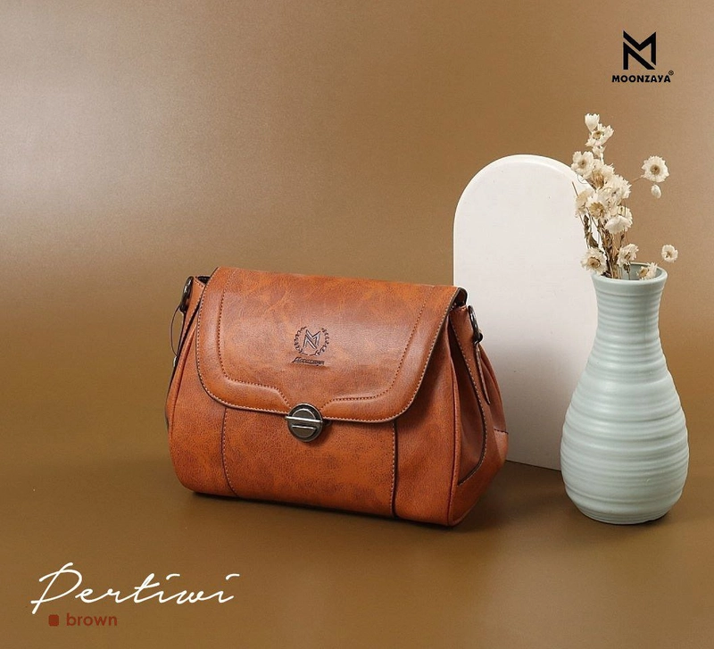 Product image Moonzaya - TAS WANITA PERTIWI BAG BY MOONZAYA SELEMPANG BROWN