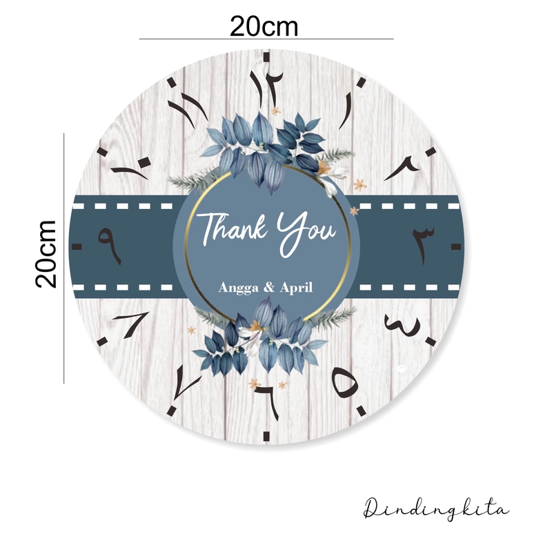 Product image Jam Dinding Kaligrafi Set Custom Dekorasi Dinding Aestetic BL305 20x20 Abu-Abu