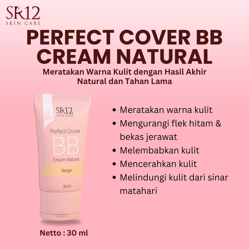 Product image SR12 Jawa Barat - SR12 BB Cream Natural Beige Full Coverage Formula Ringan Hasil Flawless 30 ml bb cream