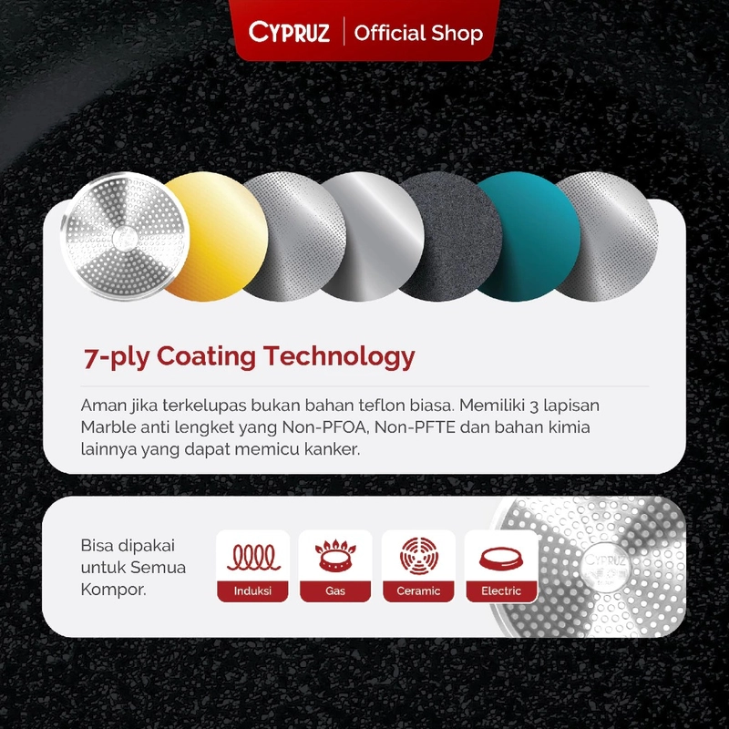 Product image Cypruz Official - Cypruz Grey Marble Series Fry Wok 20cm FP-0640 XL GREY