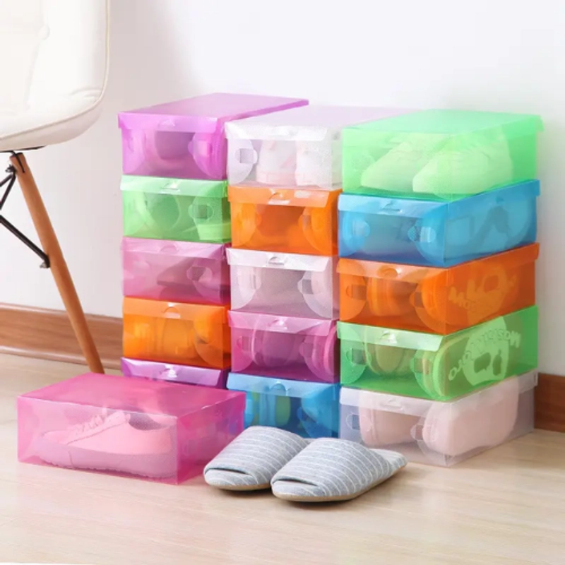 Product image KAHASIL - Kotak Sepatu Transparan Serbaguna Shoes Box Tempat Penyimpanan Sandal KMJ266 UNGU