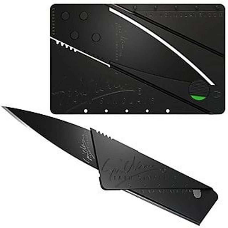 Product image Pisau Lipat Survival Sinclair Anti Karat Model Kartu Card Sharp Knife A116 HITAM