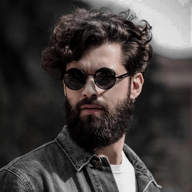 Product image GAWUNG - Kacamata Hitam Vintage Retro Bulat lingkar Wanita Pria KKVRBH dewasa hitam