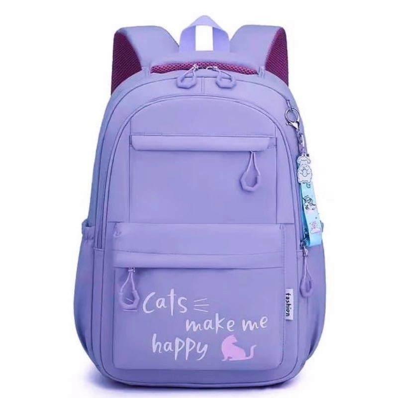 Product image Alcaff - Tas Sekolah Cats Make Me Happy 45x13x31 hitam