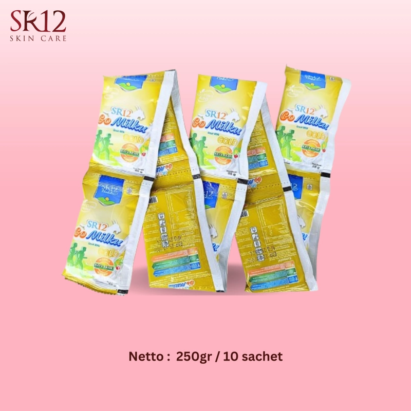 Product image SR12 Mimin - SR12 Gomilku Gold Susu Kambing Etawa Tinggi Kalsium Dan Neurotropik Menyehatkan Tulang Dan Syaraf 10 gold renceng 10 sachet