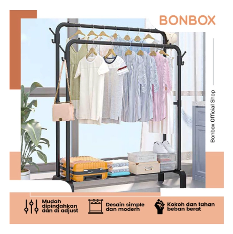 Product image UTAMAMEGA - Gantungan Baju Rak Lemari Gawang Jemuran Stand Bonbox BFS3503 Type BFS-3503