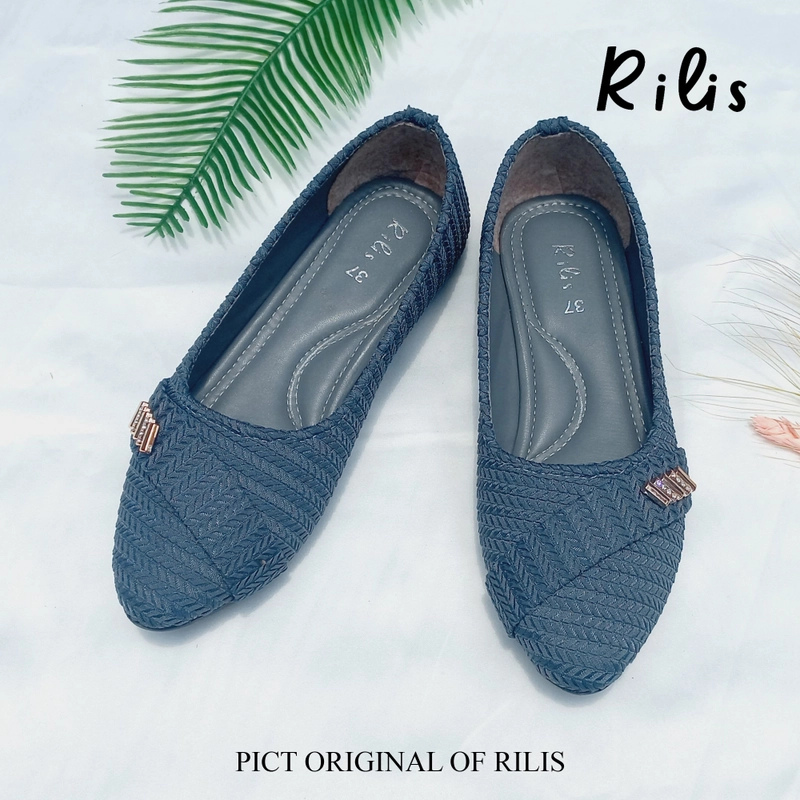 Product image Rilis - Sepatu Wanita Naisha Rajut Flat Shoes (Rilis 07) 40 Denim