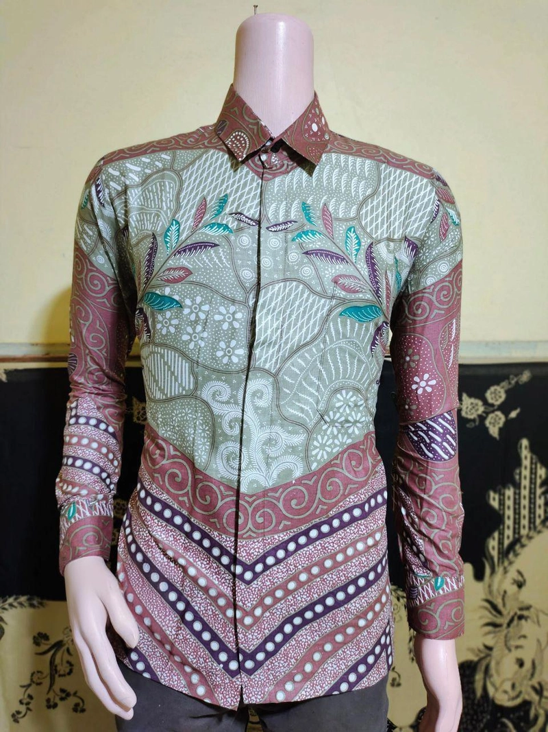 Product image Batik Mafaza - Gamis Batik Coupel Kemeja Standar Dan Jumbo boleh dipisah motif klodia M Kemeja klodia