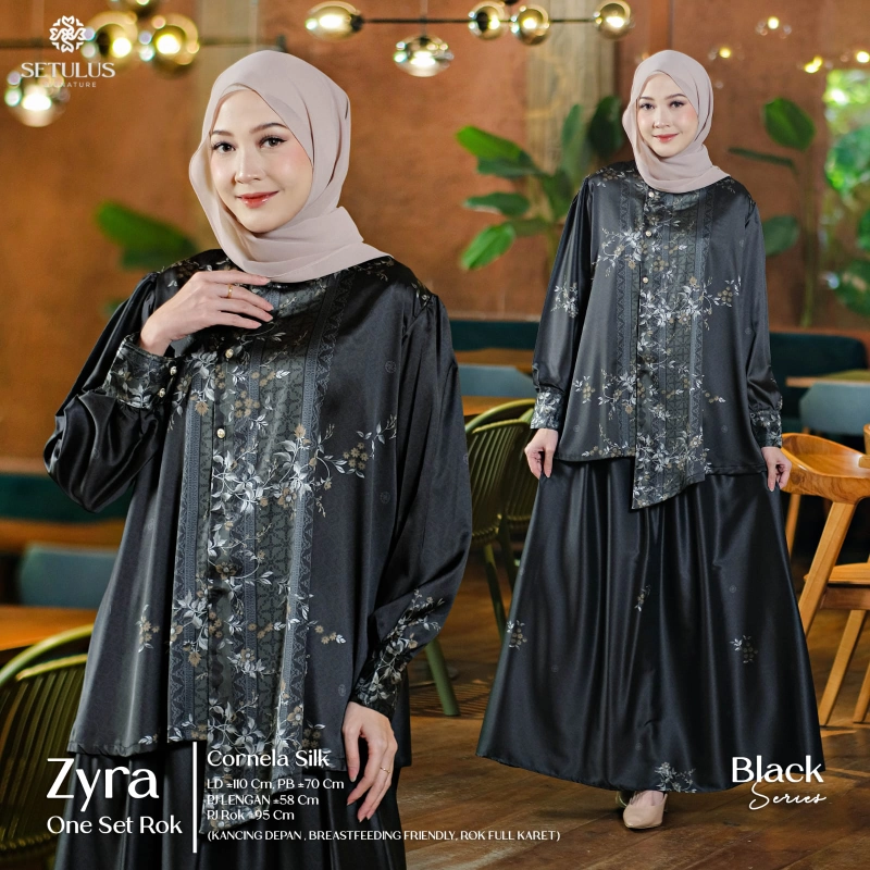 Product image Griya Busanaku Solo - Zyra set rok wanita terbaru original brand All Size Black