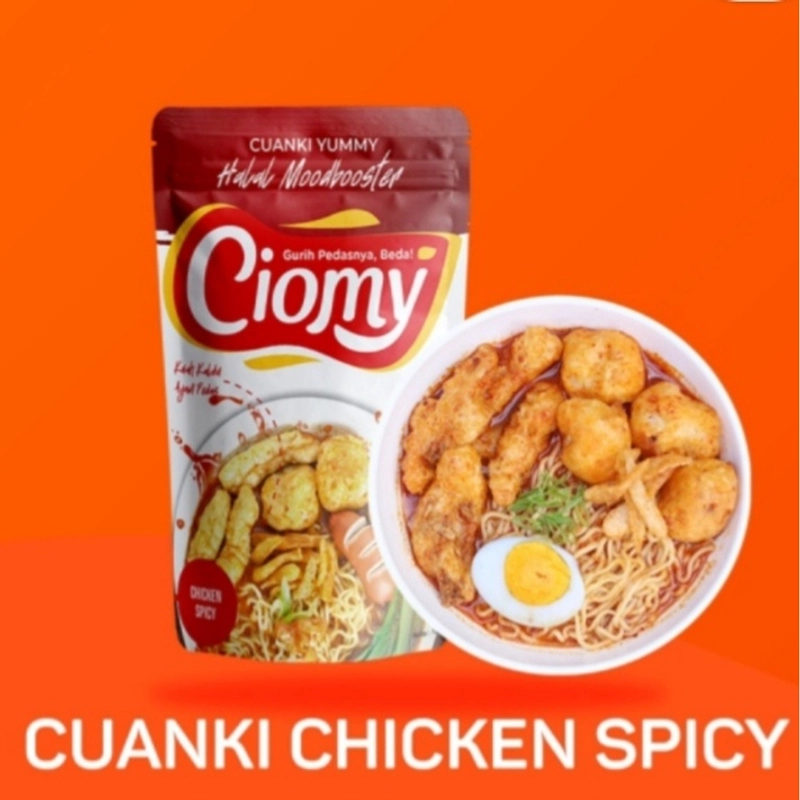 Product image Makanan Ringan Cuanki Spicy Kemasan Pouch Mie Kuning 80gr Ayam Pedas Kuah Original