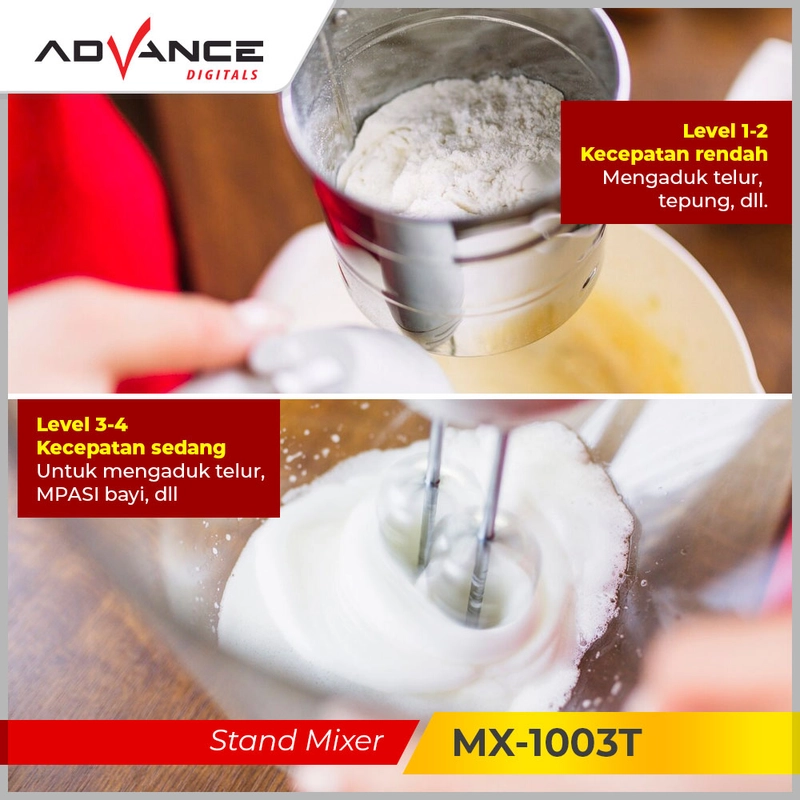 Product image Advance Digitals Indonesia - Stand Mixer MX1003T / MX-1003T Terdapat 7 Kecepatan - 2in1 - Biru