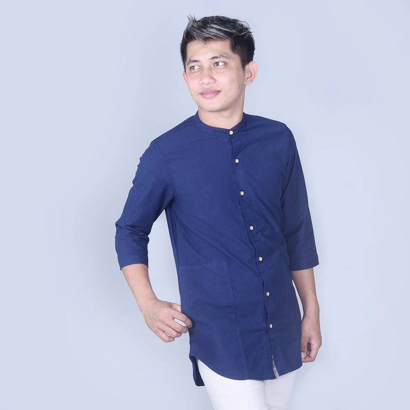 Product image MALLVOSE - KEMEJA KOKO PRIA DEWASA LENGAN 3/4 QUALITAS PREMIUM M NAVY