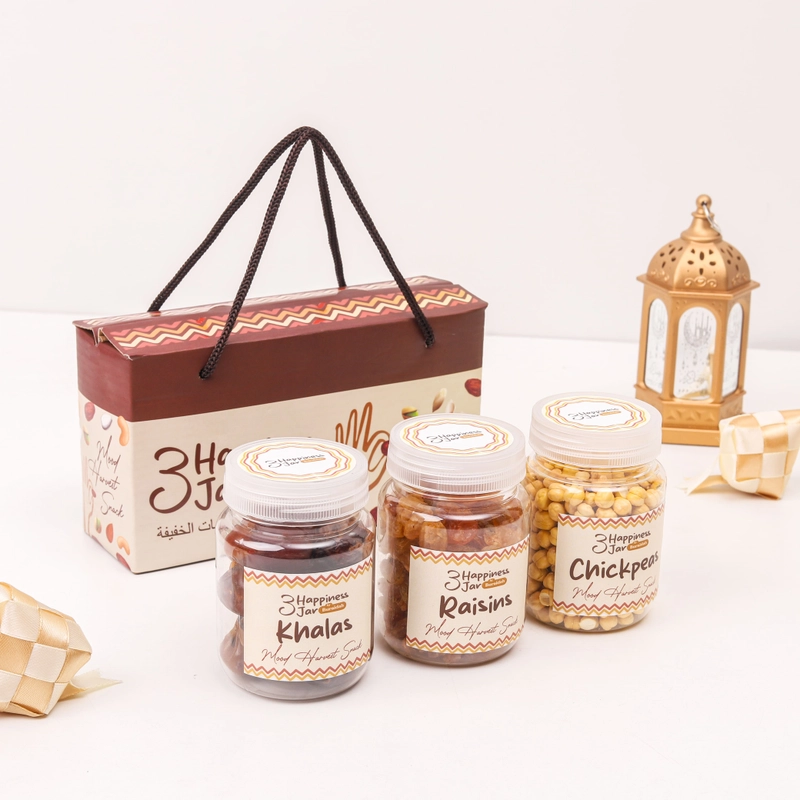 Product image Aliya - Hampers Lebaran Idul Fitri Premium Happiness In Jar Free Hangtag Kacang Kurma Coklat Kismis Paket E Isi 3 Produk