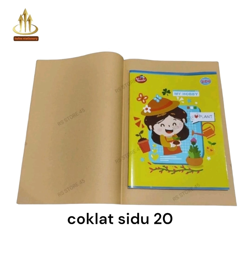Product image TWINS STATIONERY - SAMPUL KERTAS(CAMPUS/BOXY)DAN (SIDU/KWARTO)1PACK ISI 20 KWARTO ISI 20 COKLAT